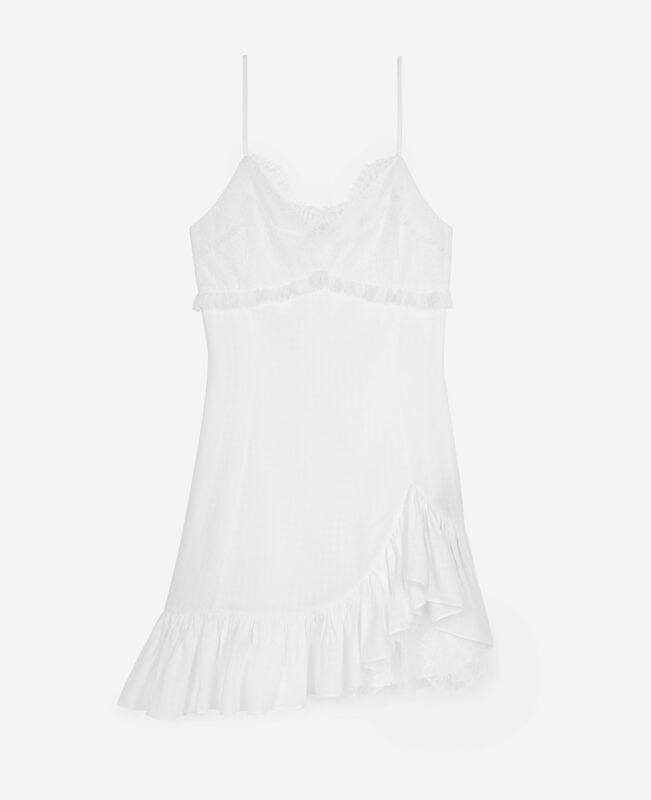 The Kooples FEMME ECRU robe courte avec dentelle écrue