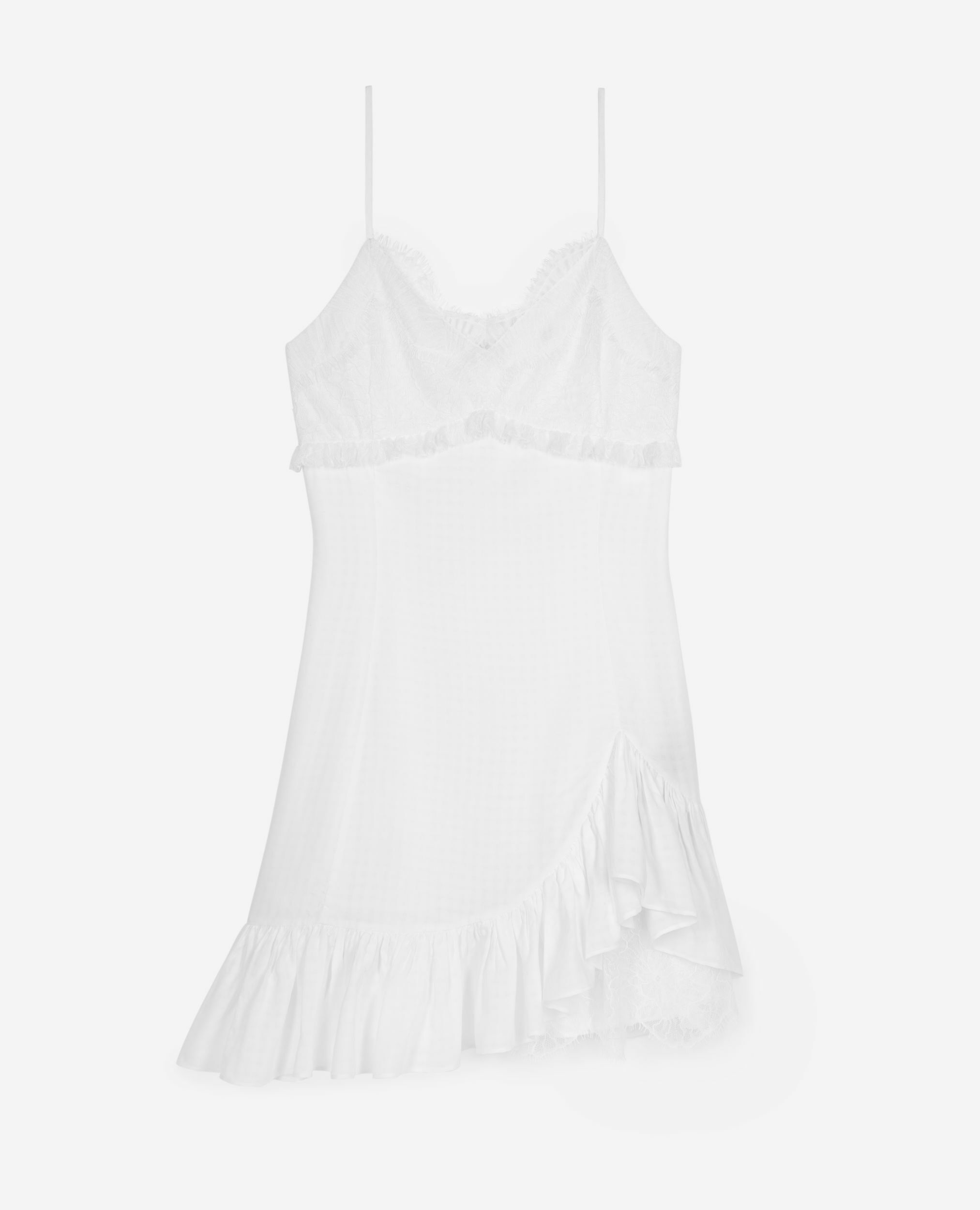 Robe courte avec dentelle écrue, ECRU, hi-res image number null