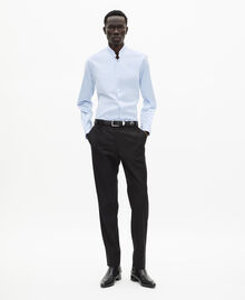 The Kooples HOMME LIGHT BLUE chemise col officier bleue