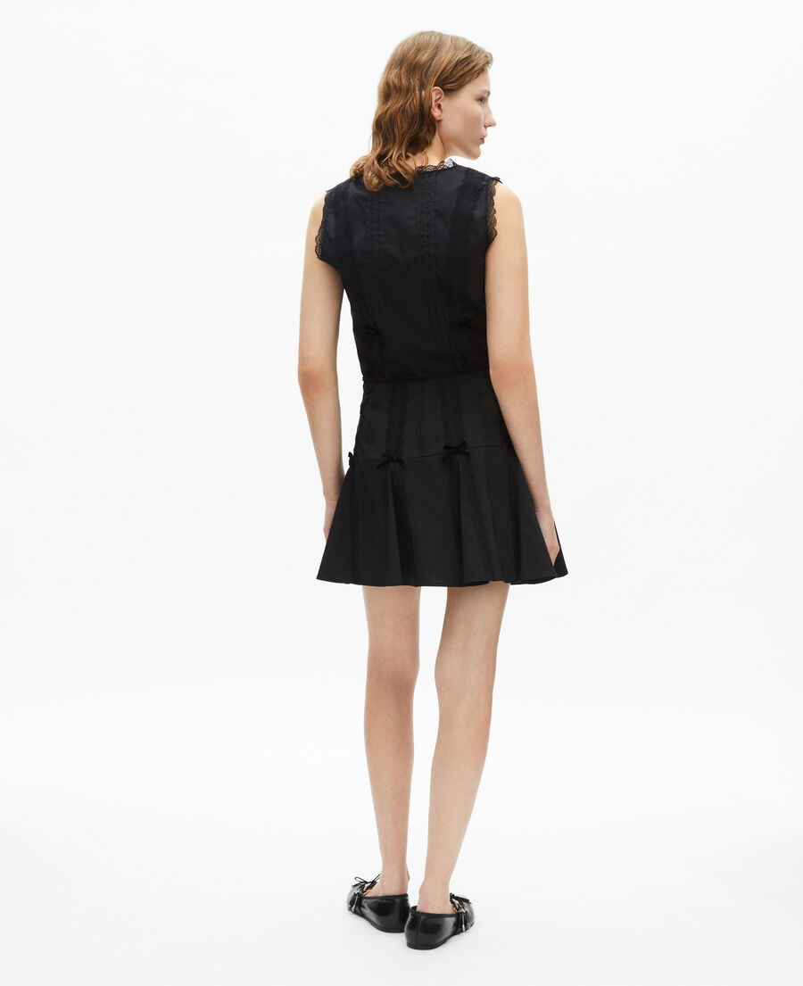 The Kooples FEMME BLACK jupe courte détails nœuds noire