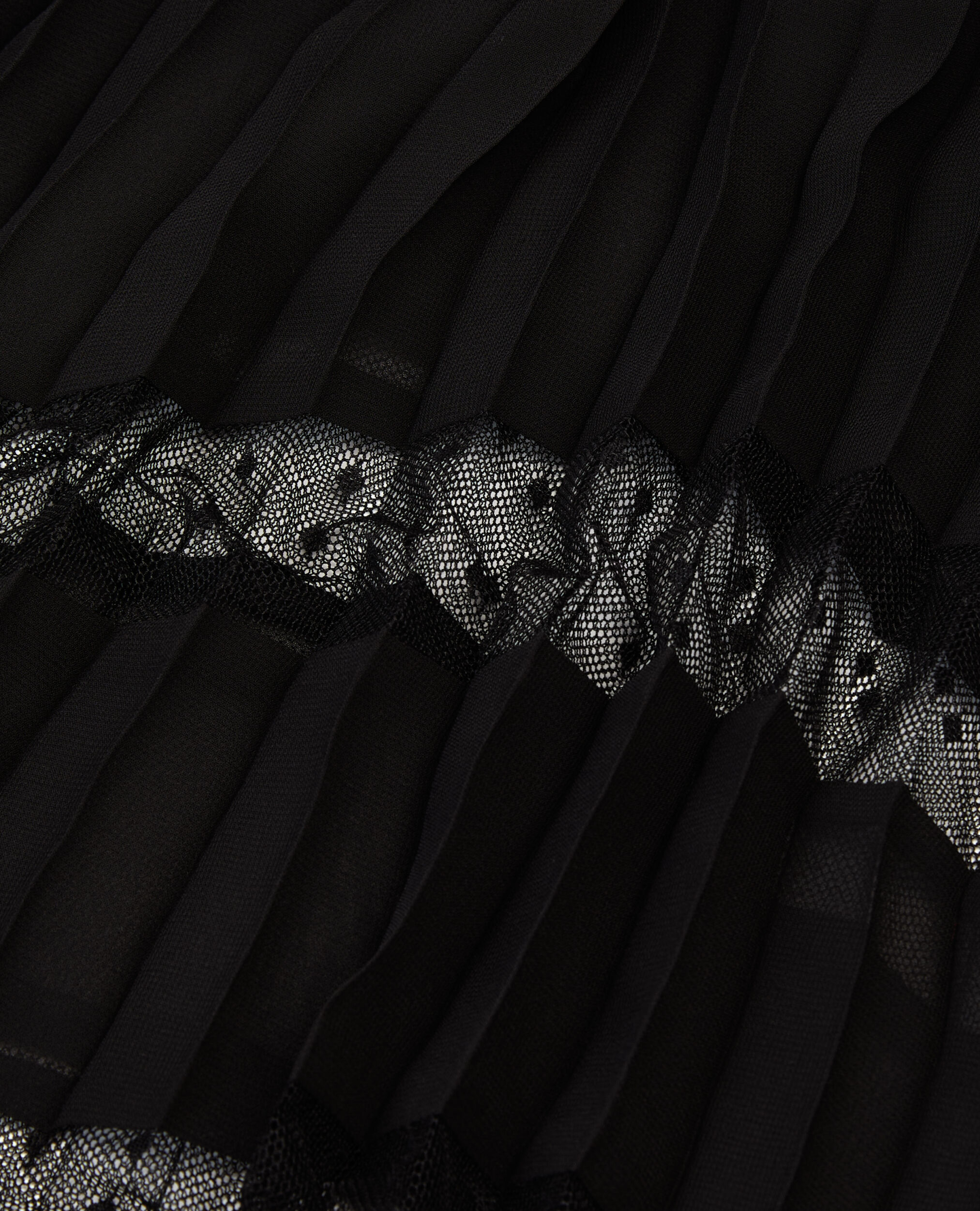 Robe longue plissée noire, BLACK, hi-res image number null
