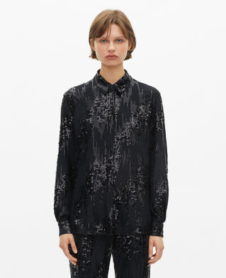 The Kooples WOMEN BLACK black sequined shirt