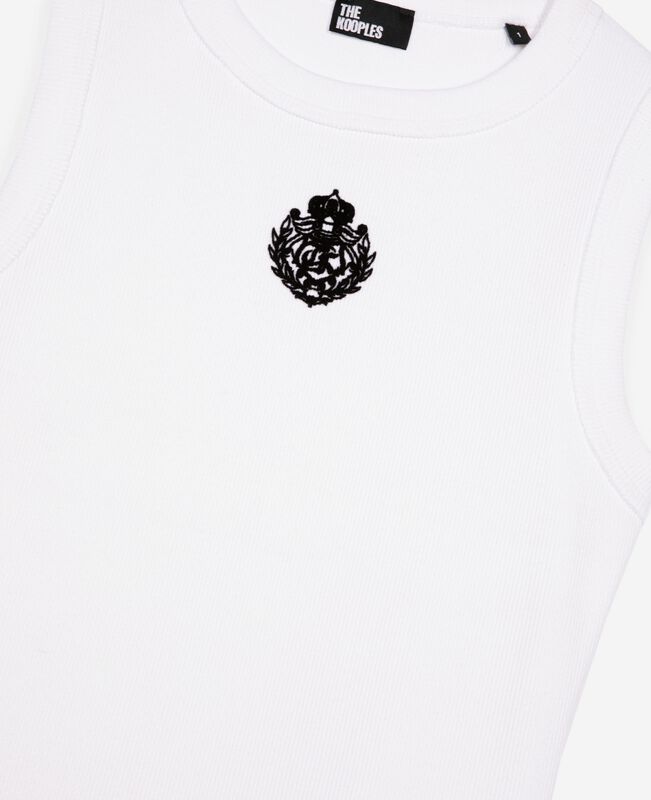 The Kooples FEMME WHITE robe courte avec logo blanche