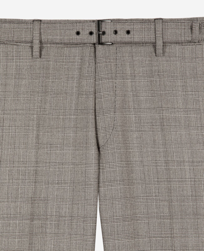 The Kooples HOMME BEIGE MELANGE pantalon de costume en laine prince de galles beige