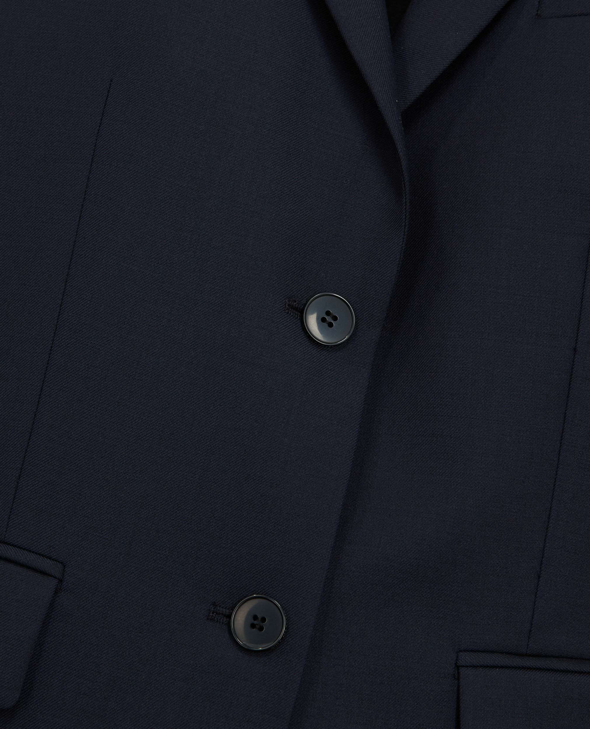 Veste tailleur en laine coupe cintrée bleu marine, NAVY, hi-res image number null