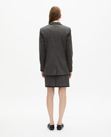 The Kooples FEMME DARK GREY veste à rayures en laine mélangée grise
