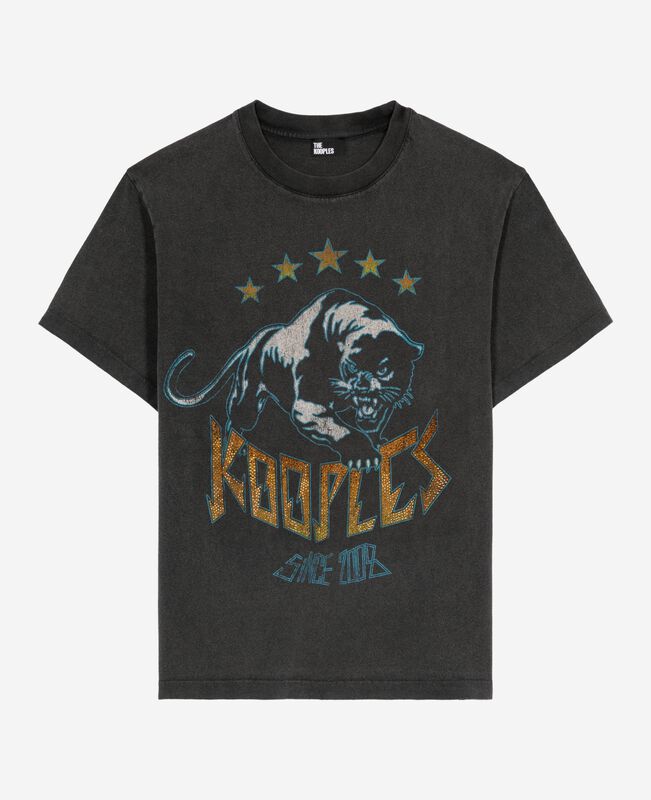 The Kooples FEMME BLACK WASHED t-shirt avec sérigraphie noir délavé