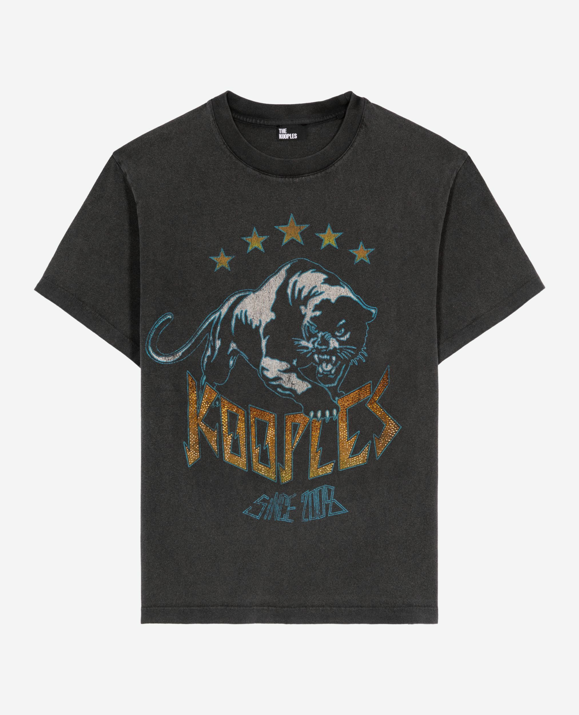T-shirt avec sérigraphie noir délavé, BLACK WASHED, hi-res image number null