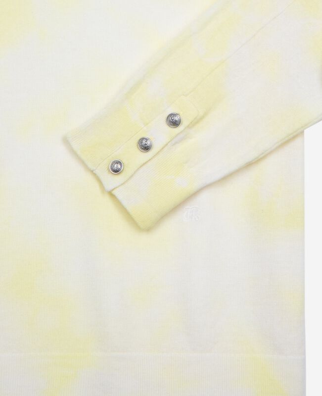 The Kooples HOMME YELLOW - ECRU pull en laine mérinos tie and dye jaune