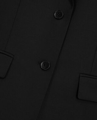 The Kooples WOMEN BLACK black slim-fit wool suit jacket
