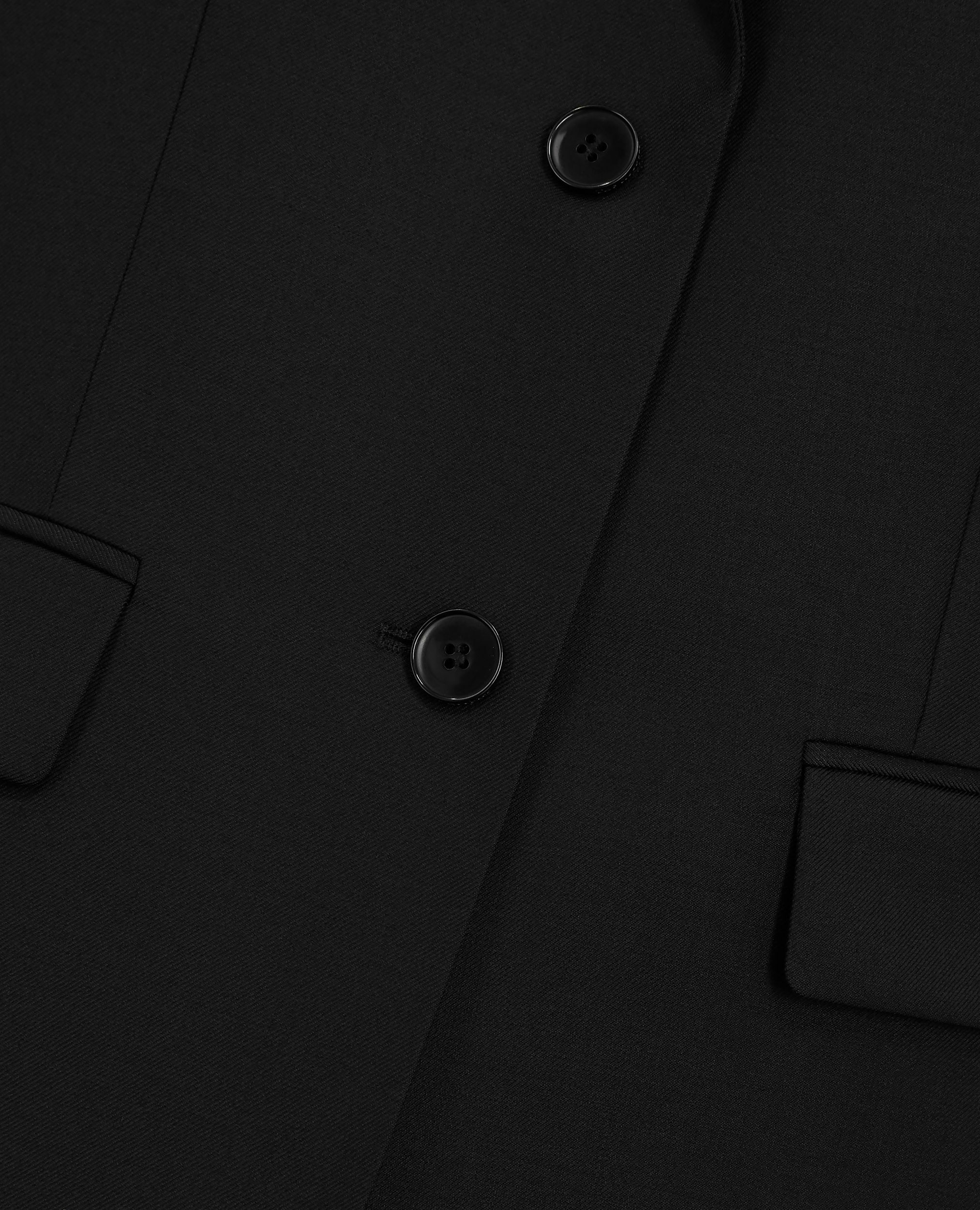 Veste tailleur en laine coupe cintrée noire, BLACK, hi-res image number null