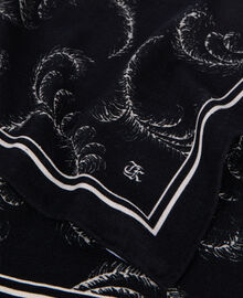 The Kooples FEMME BLACK WHITE foulard imprimé en laine et soie noir