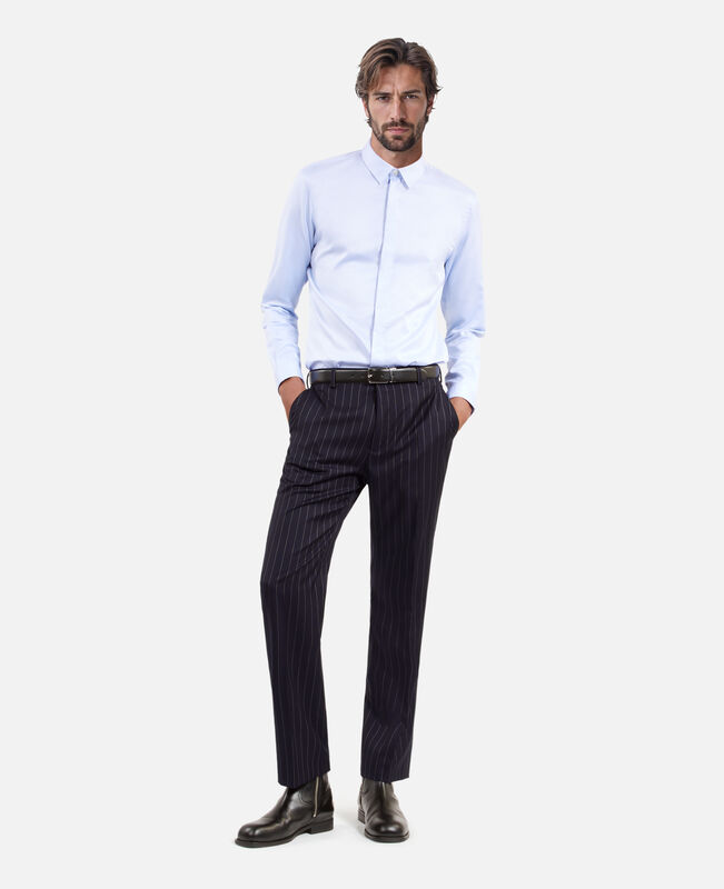 The Kooples HOMME DARK NAVY pantalon de costume à rayures bleu foncé
