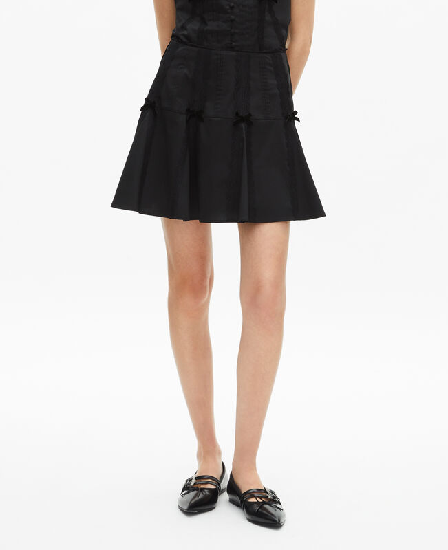 The Kooples FEMME BLACK jupe courte détails nœuds noire
