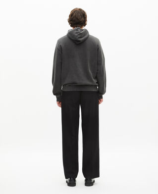 The Kooples HERREN BLACK WASHED sweatshirt mit kapuze und siebdruck schwarz