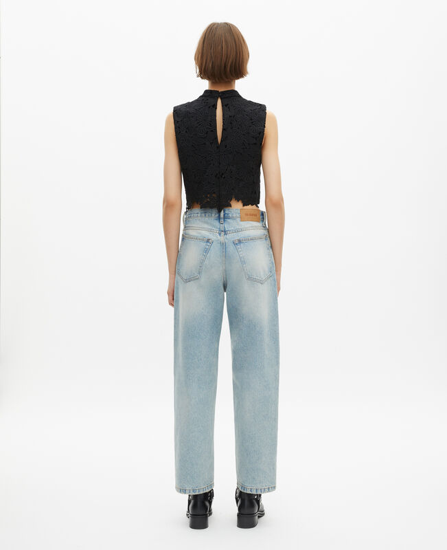 The Kooples FEMME BLUE BLEACHED / NAVY jean boyfriend bleu clair