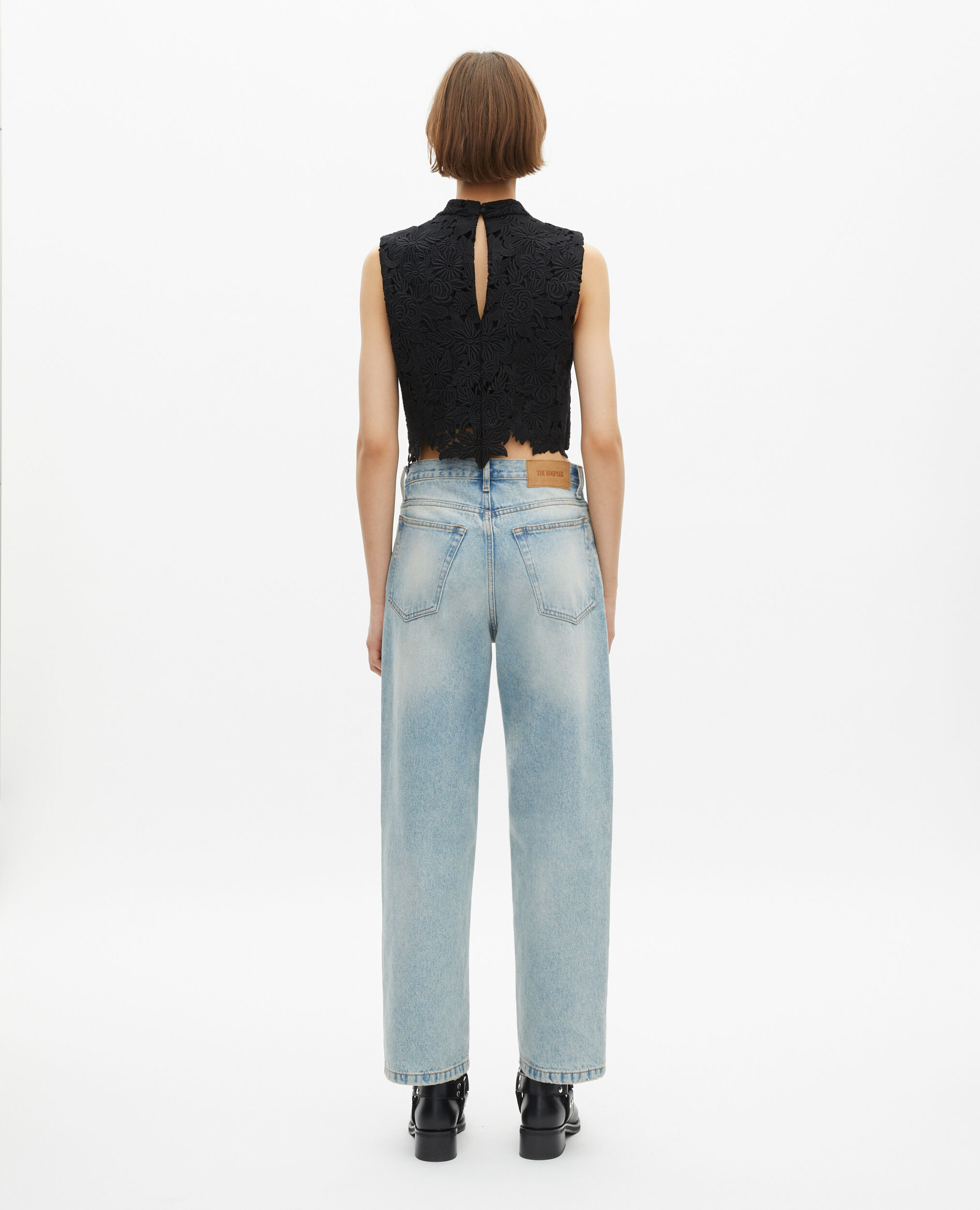 Jean boyfriend bleu clair, BLUE BLEACHED / NAVY, hi-res image number null