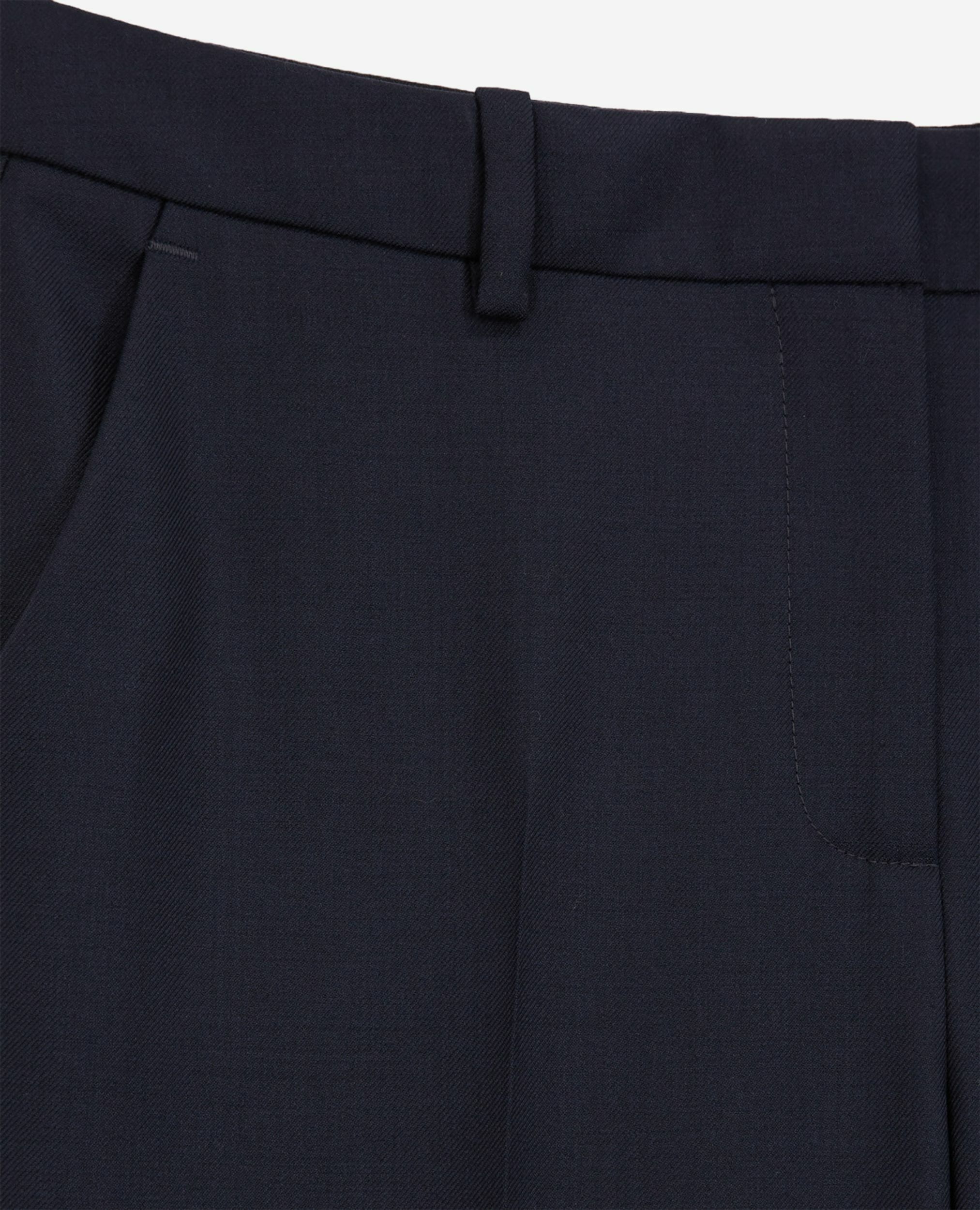 Pantalon tailleur en laine coupe ajustée bleu marine, NAVY, hi-res image number null