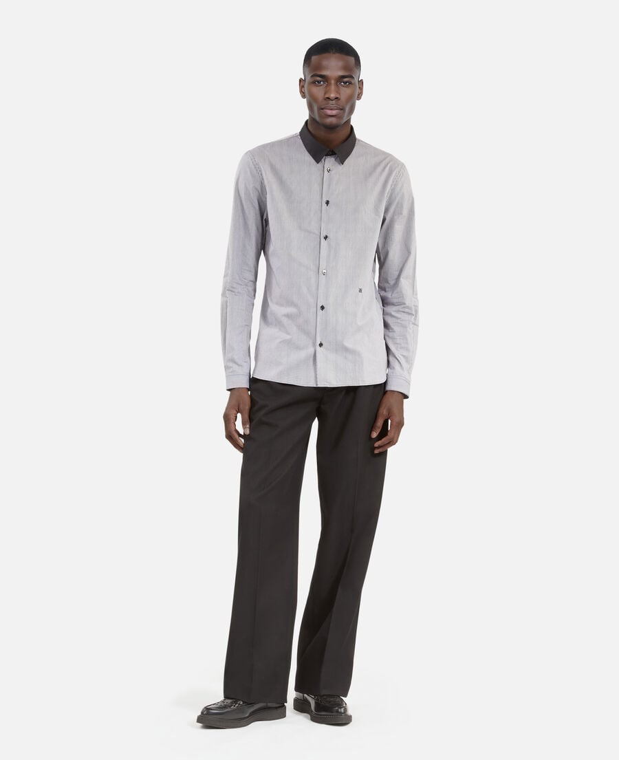 The Kooples HOMME BLACK WHITE chemise à micro carreaux noire
