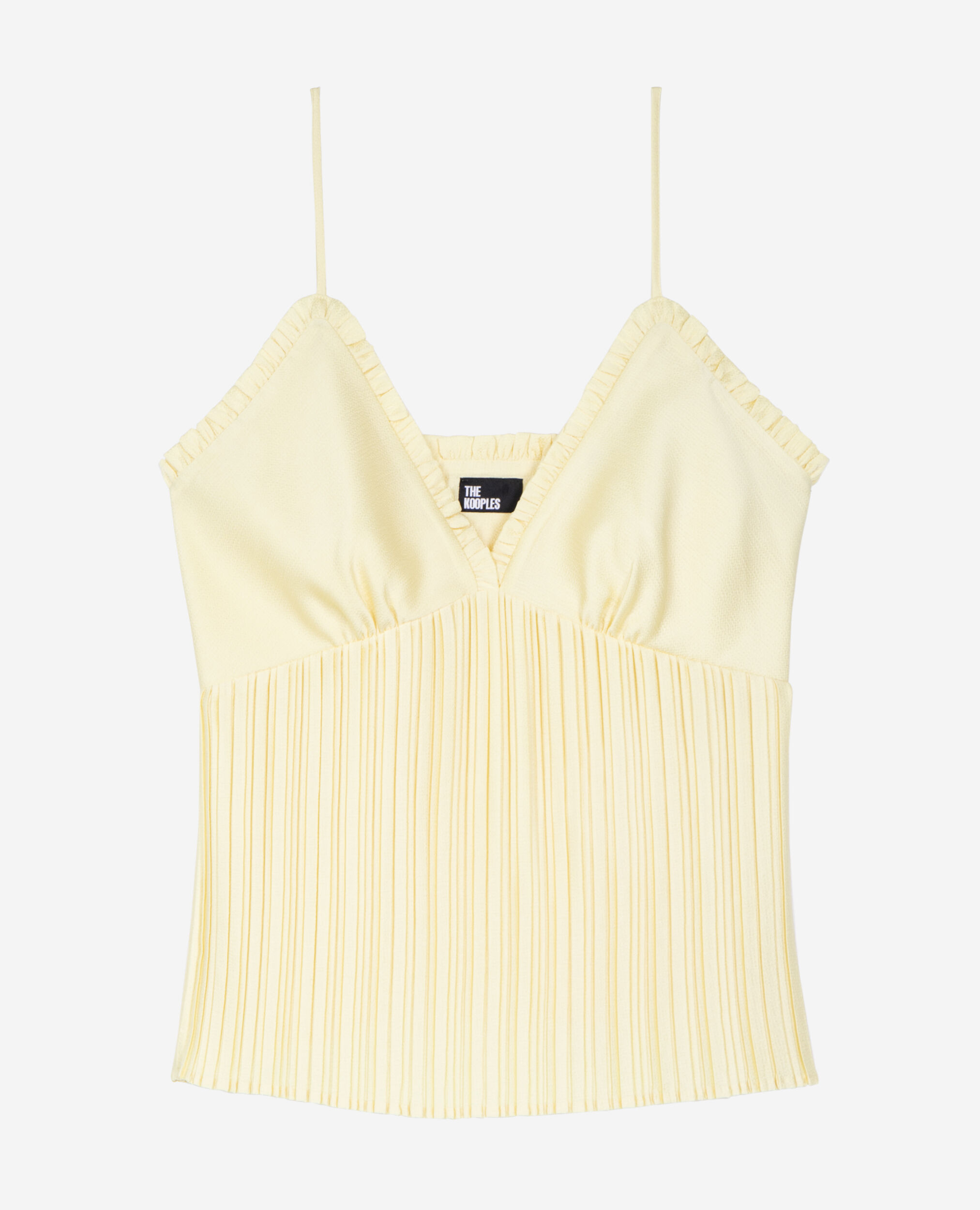 Caraco plissé jaune, YELLOW, hi-res image number null