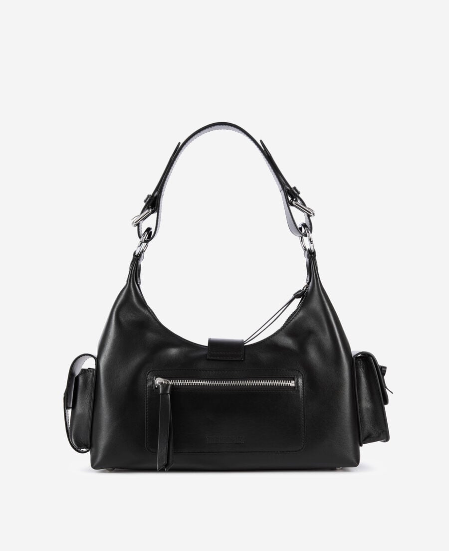 The Kooples FEMME BLACK sac amelia en cuir lisse noir