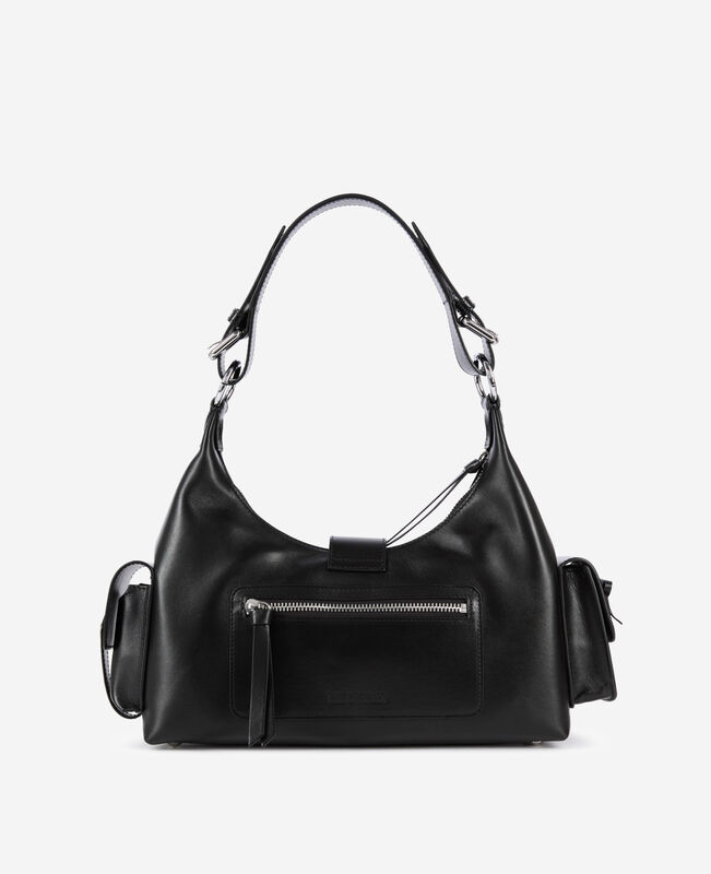 The Kooples FEMME BLACK sac amelia en cuir lisse noir