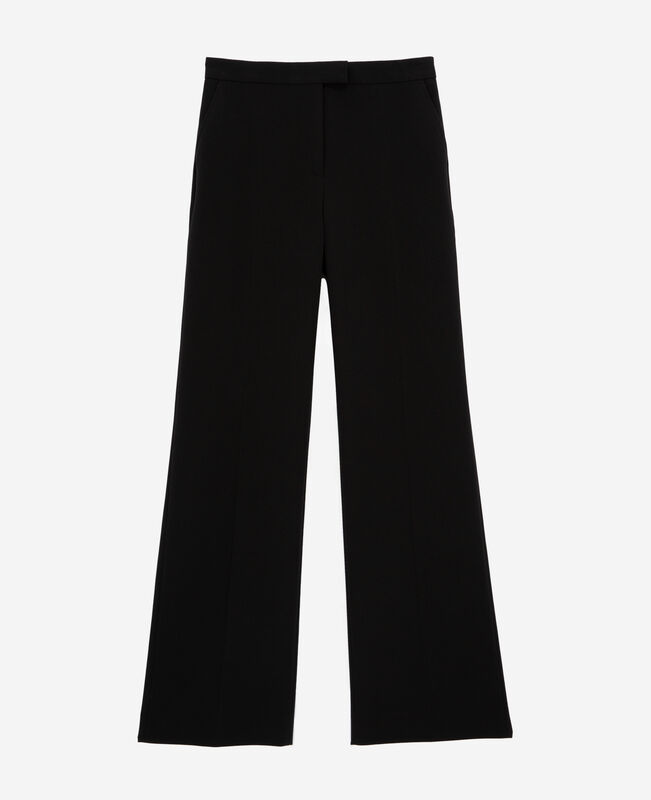 The Kooples FEMME BLACK pantalon tailleur en crêpe coupe droite noir