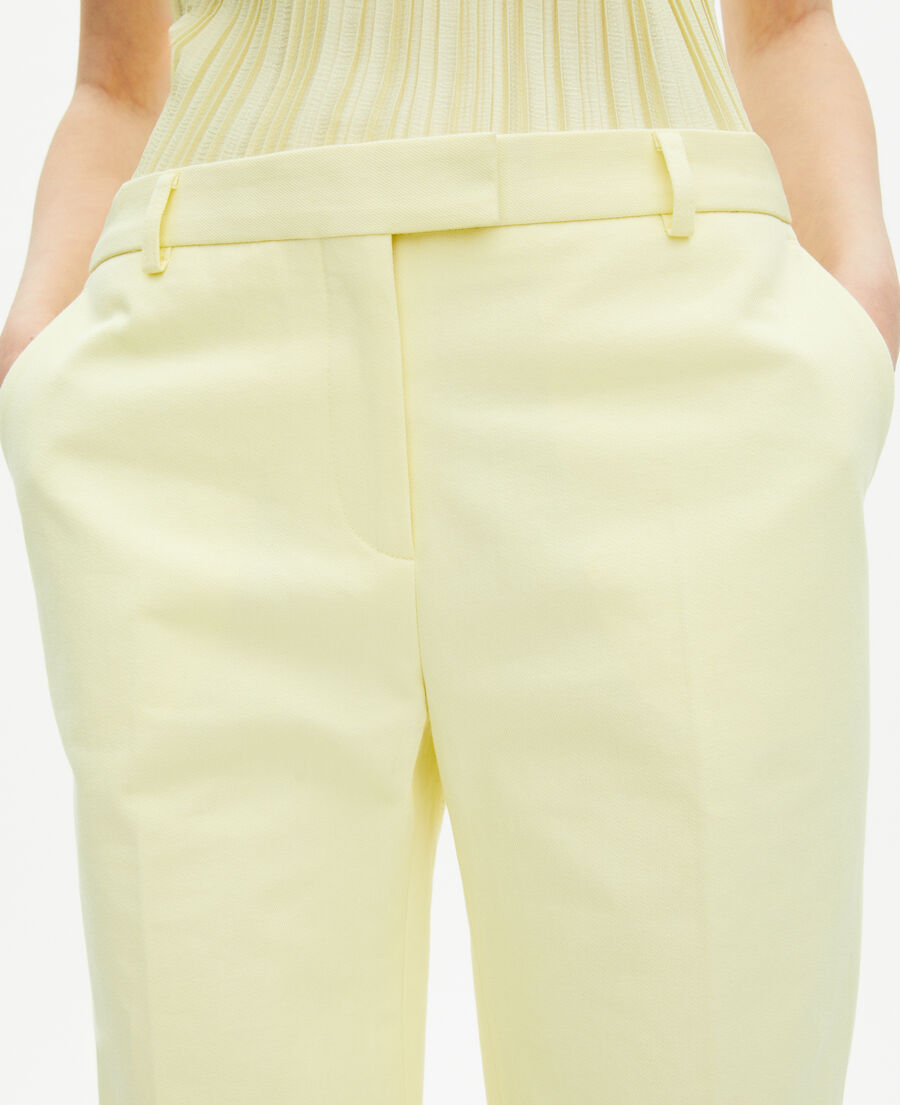 The Kooples WOMEN YELLOW wide-leg suit pants in yellow cotton