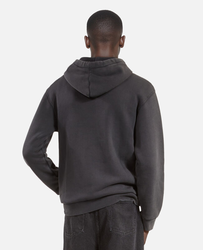 The Kooples HOMME BLACK WASHED sweatshirt logo à capuche noir