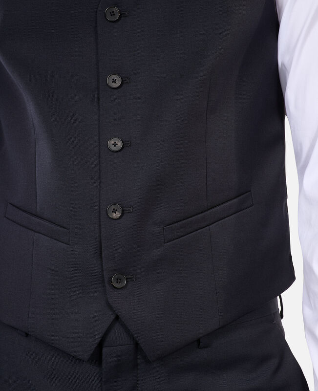 The Kooples HOMME DARK NAVY gilet de costume en laine bleu marine