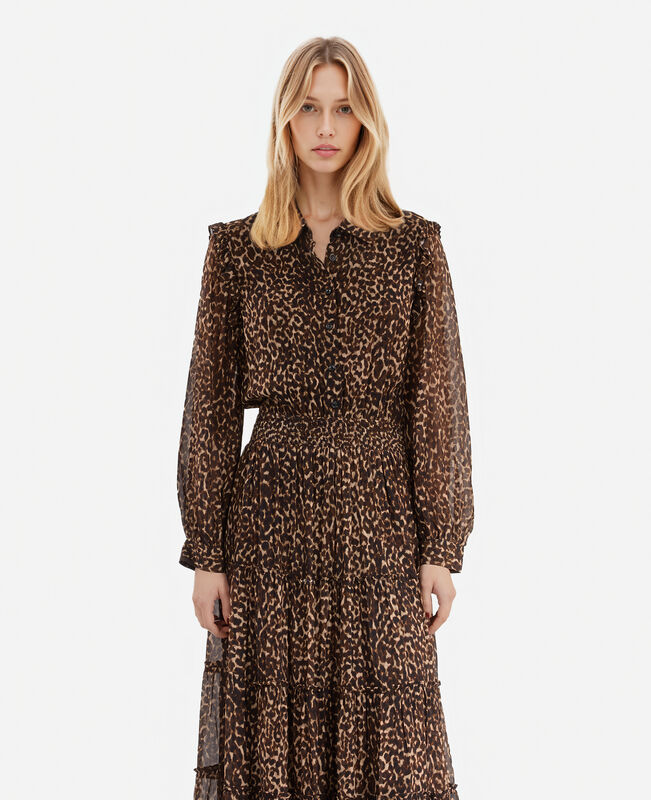 The Kooples FEMME LEOPARD robe longue imprimé léopard