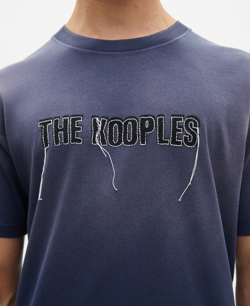 The Kooples HOMME DARK NAVY t-shirt avec logo délavé bleu marine