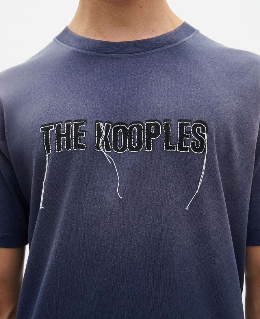 The Kooples MEN DARK NAVY navy blue faded logo t-shirt