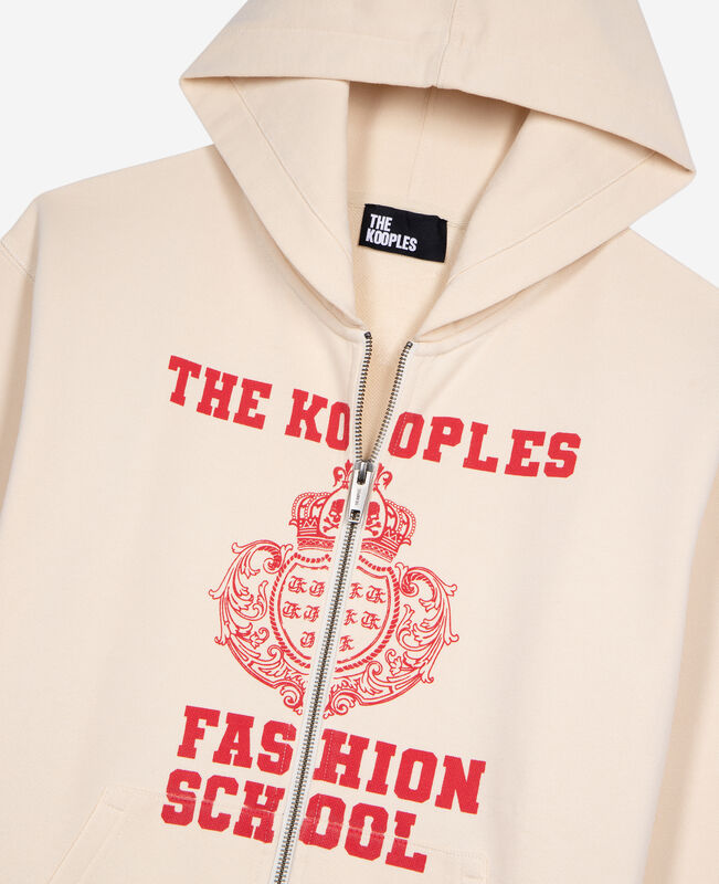The Kooples FEMME ECRU sweatshirt à capuche et sérigraphie ecru
