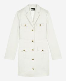 The Kooples FEMME BEIGE robe courte style officier en lin écrue