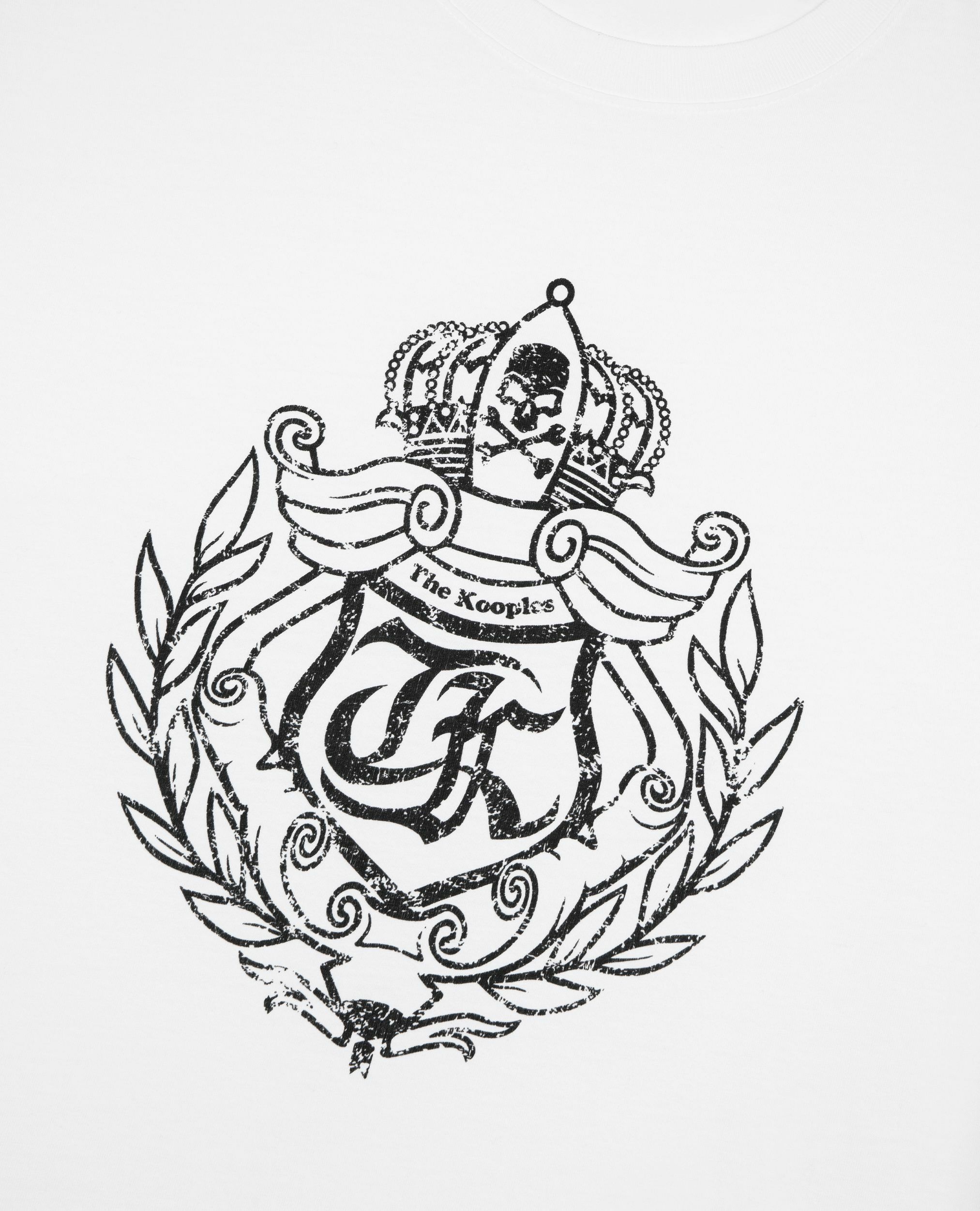 T-shirt avec sérigraphie blason blanc, WHITE, hi-res image number null
