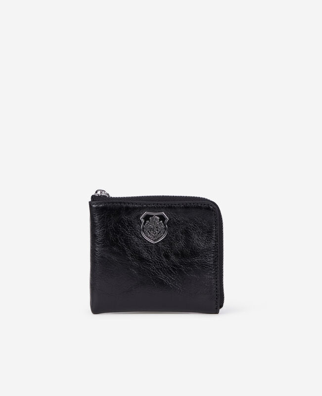 The Kooples MIXTE BLACK porte monnaie blason en cuir noir