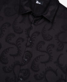 The Kooples HOMME BLACK chemise en jacquard imprimé plumes noire