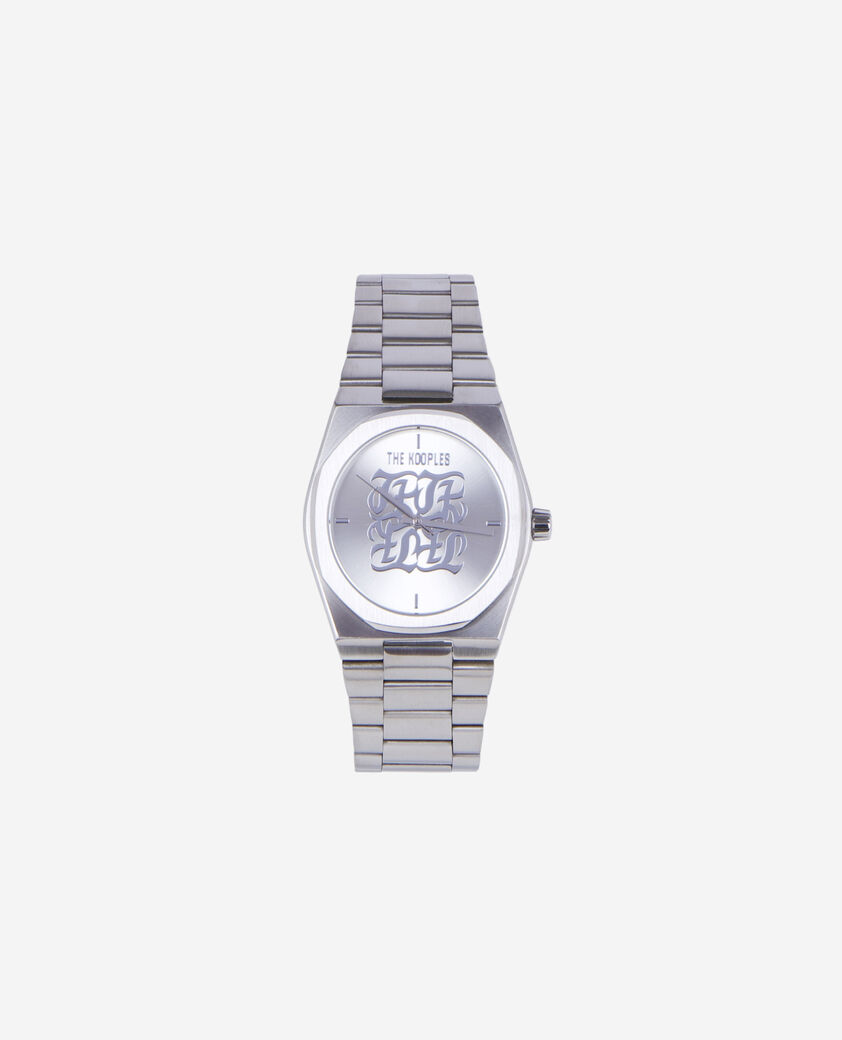 The Kooples MIXTE SILVER montre monogramme argentée