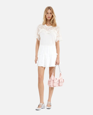 The Kooples WOMEN ECRU t-shirt with black ecru lace
