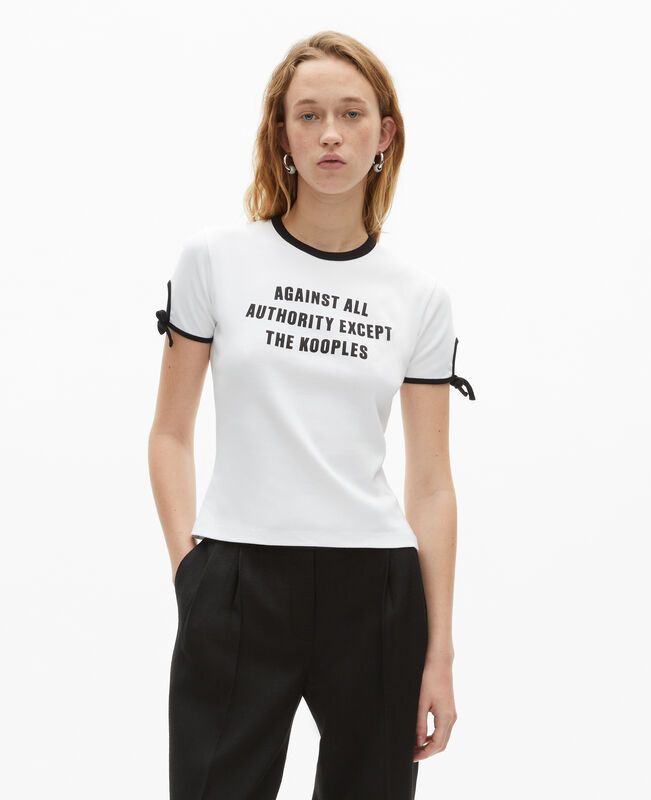 The Kooples FEMME WHITE t-shirt avec sérigraphie blanc