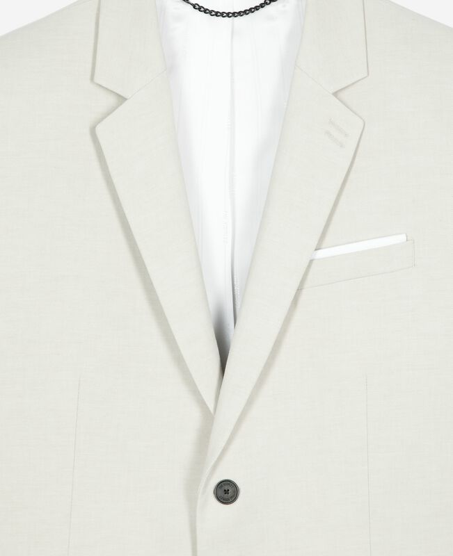 The Kooples HOMME ECRU veste de costume en coton - lin écrue