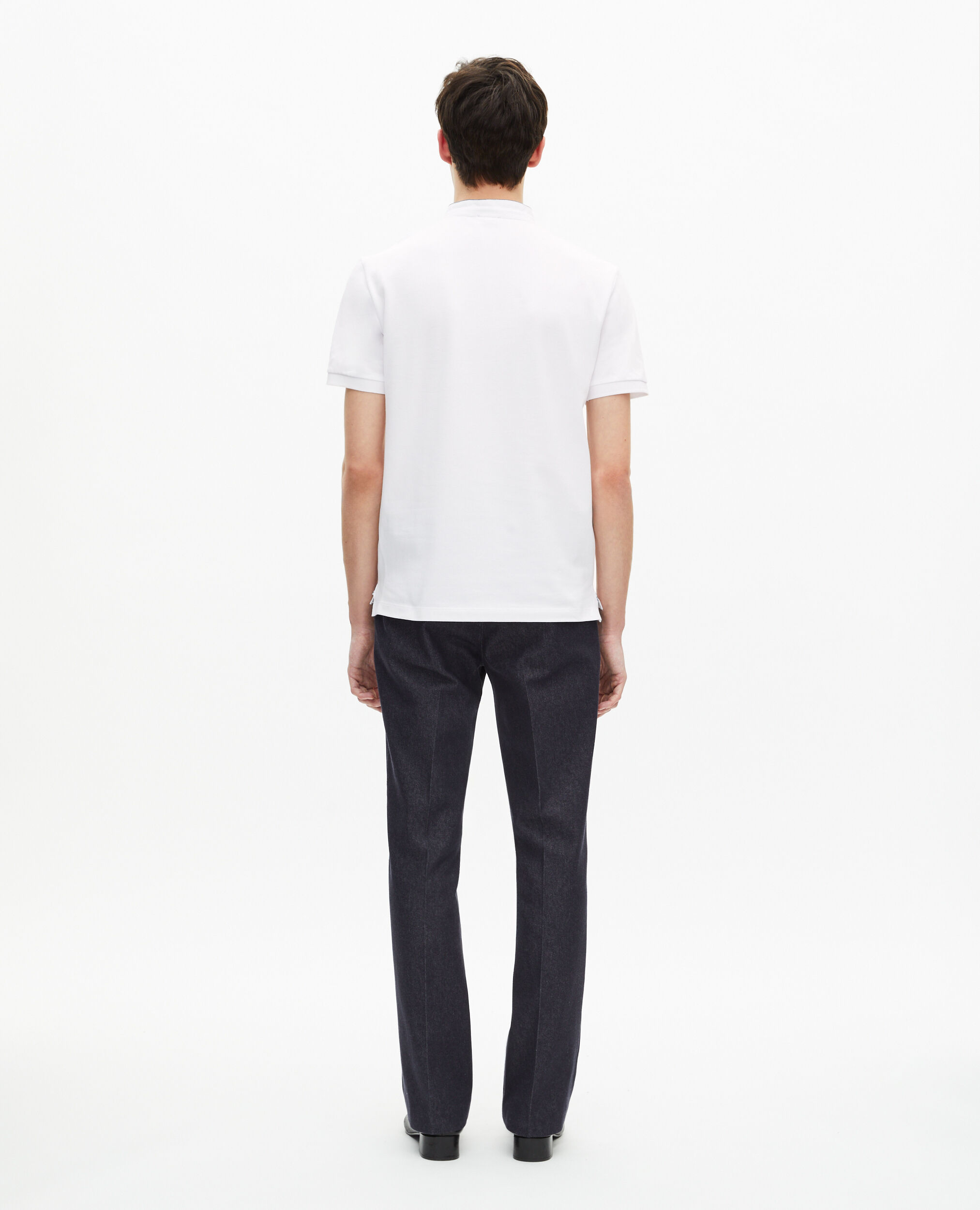 Polo en coton piqué blanc, WHITE / BLUE, hi-res image number null