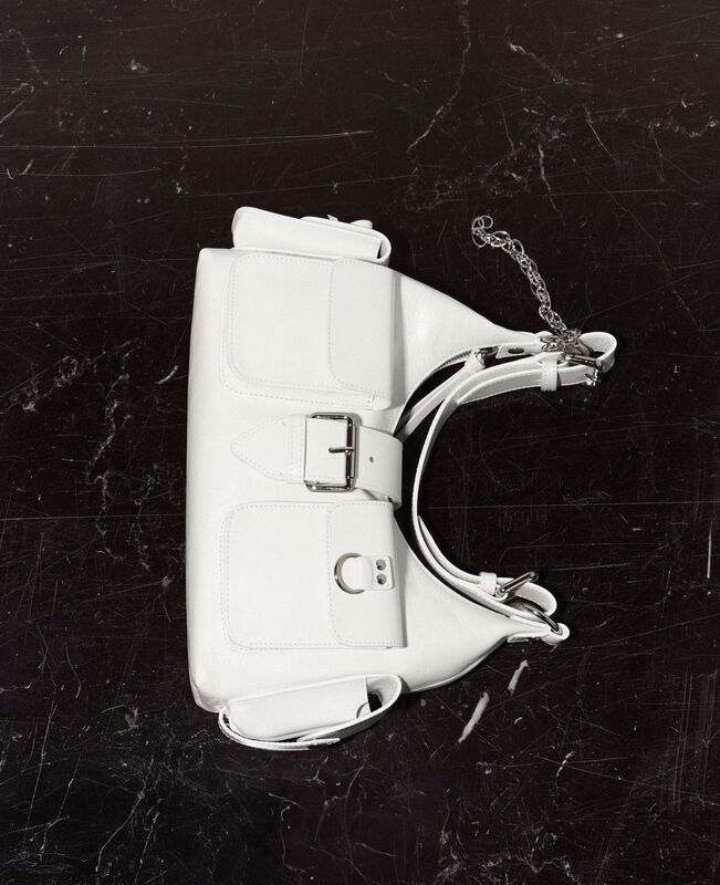 The Kooples FEMME WHITE sac amelia en cuir craquelé blanc