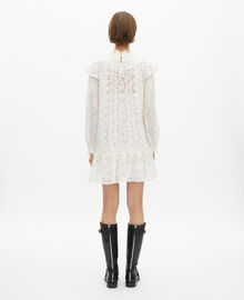 The Kooples FEMME ECRU robe courte manches longues en dentelle écrue