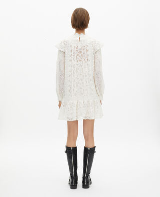 The Kooples WOMEN ECRU short dress in ecru lace