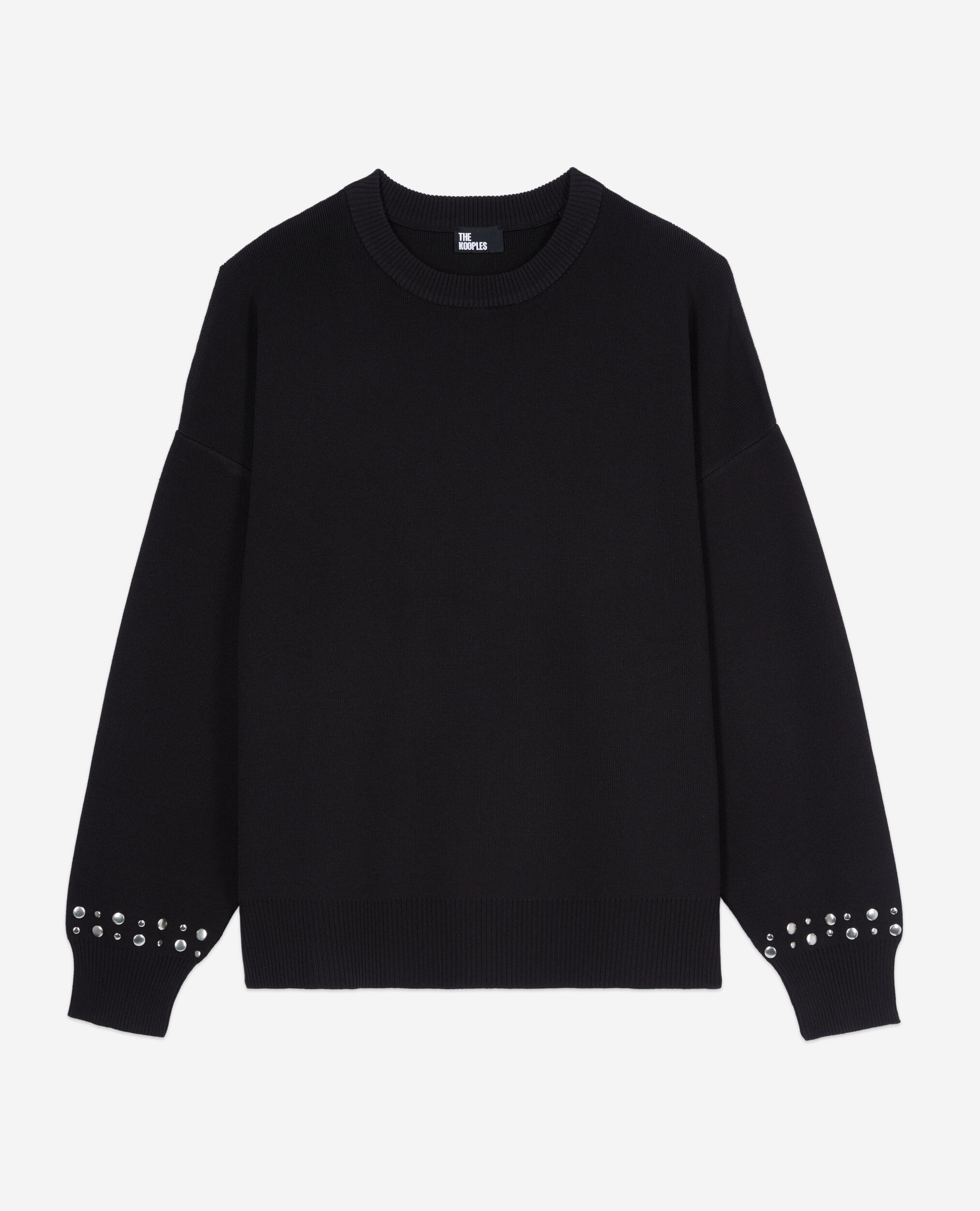 Sweatshirt avec studs noir, BLACK, hi-res image number null