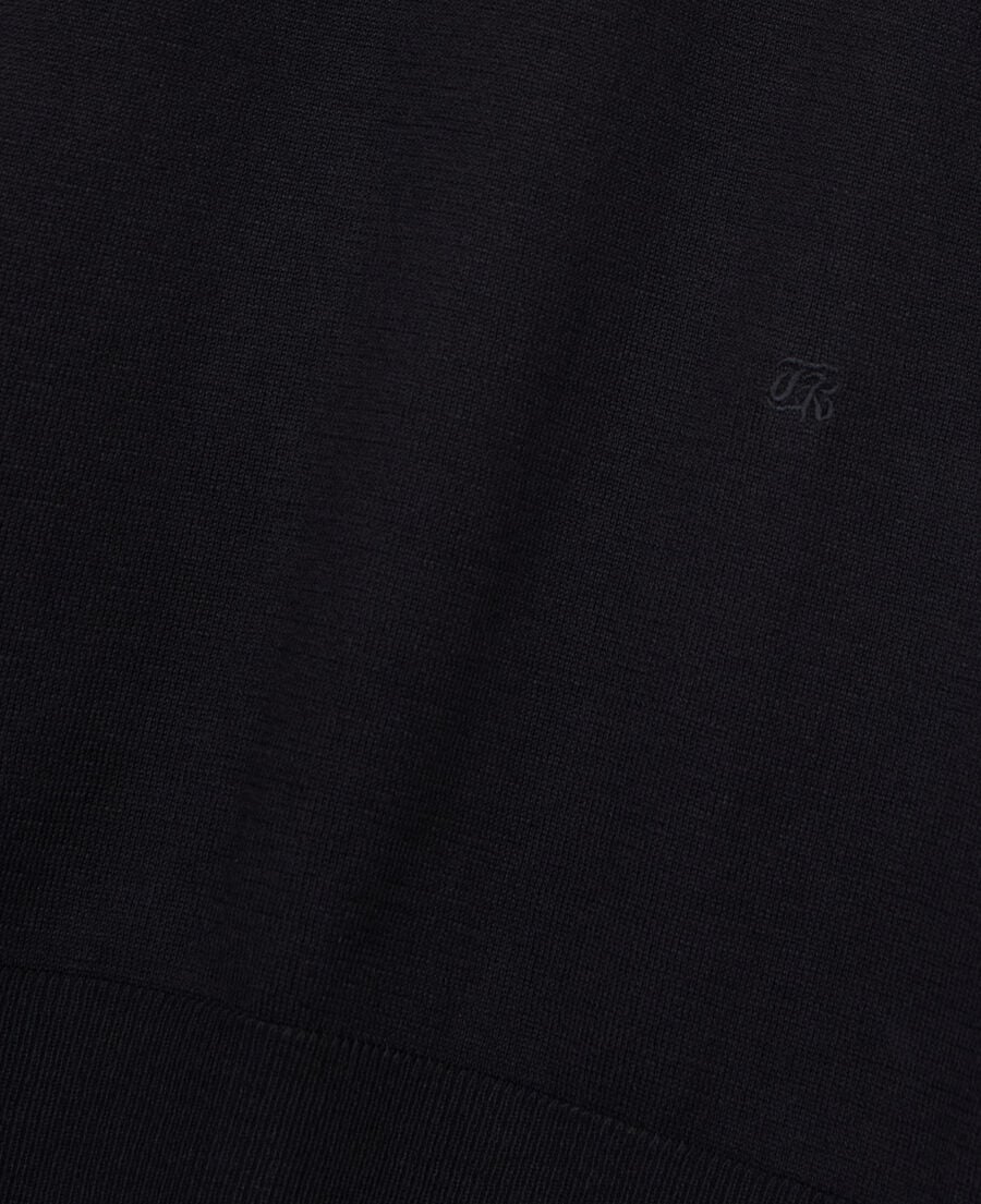 The Kooples HOMME BLACK polo en maille col zippé noir