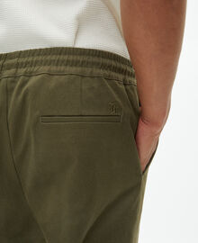 The Kooples HOMME KAKI pantalon droit en coton kaki