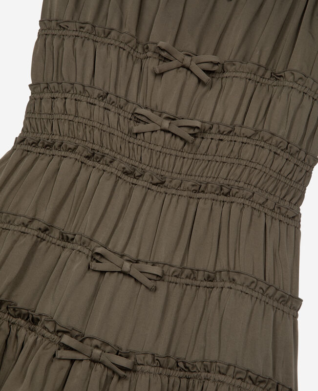 The Kooples FEMME KAKI STONE robe courte avec nœuds kaki